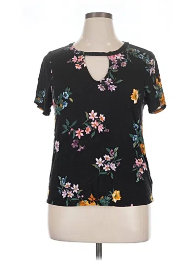 Pre-owned Torrid Short Sleeve Top Black Keyhole Neckline Tops