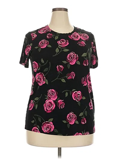Pre-owned Torrid Short Sleeve Top Black Mock Neckline Tops