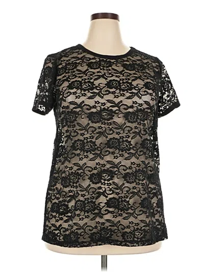 Pre-owned Torrid Short Sleeve Top Black Mock Neckline Tops