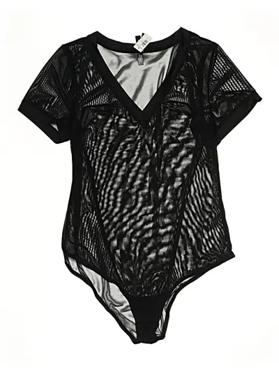 Torrid Short Sleeve Top Black Plunge Neckline Tops