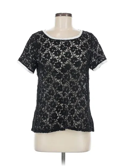 Pre-owned Torrid Short Sleeve Top Black Scoop Neck Tops
