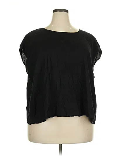 Pre-owned Torrid Short Sleeve Top Black Scoop Neck Tops