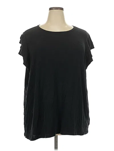 Pre-owned Torrid Short Sleeve Top Black Scoop Neck Tops