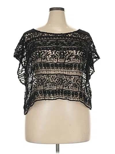Pre-owned Torrid Short Sleeve Top Black Square Neckline Tops