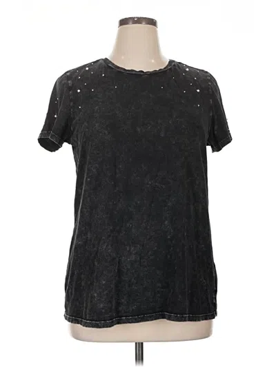 Pre-owned Torrid Short Sleeve Top Black Stars Pattern Crew Neck Tops