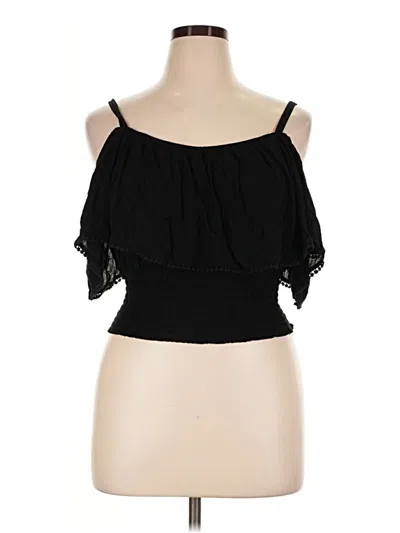Pre-owned Torrid Short Sleeve Top Black Strapless Neckline Tops