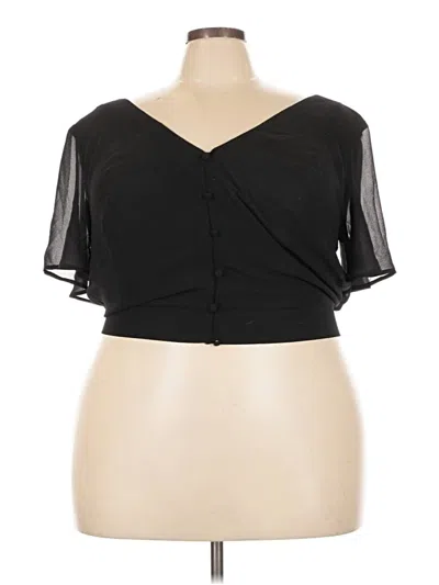 Pre-owned Torrid Short Sleeve Top Black Strapless Neckline Tops