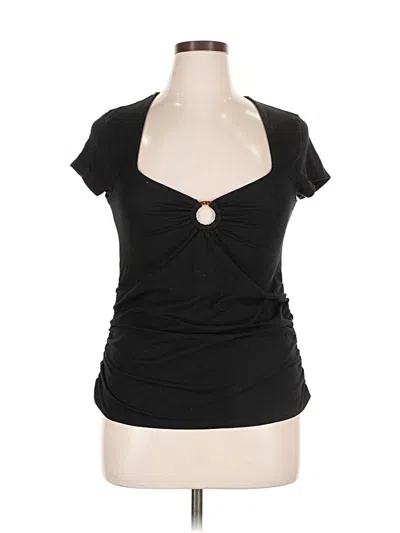 Pre-owned Torrid Short Sleeve Top Black Sweetheart Neckline Tops
