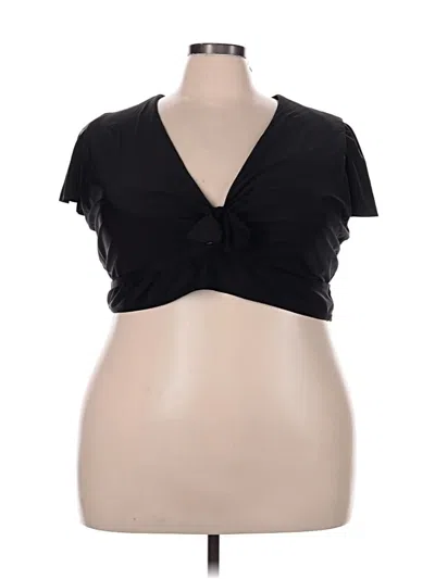 Pre-owned Torrid Short Sleeve Top Black Sweetheart Neckline Tops