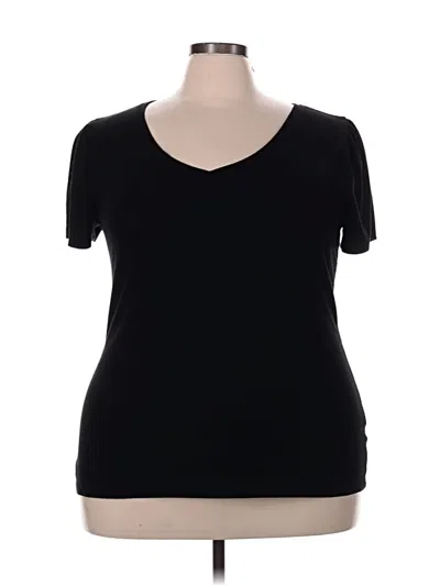 Pre-owned Torrid Short Sleeve Top Black Sweetheart Neckline Tops