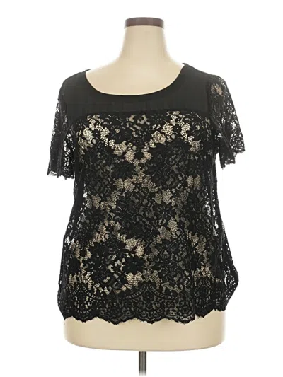 Pre-owned Torrid Short Sleeve Top Black Sweetheart Neckline Tops