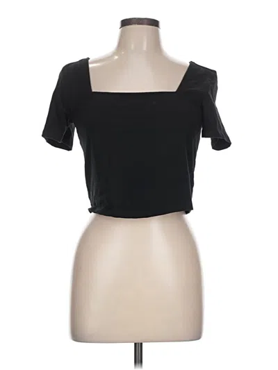 Pre-owned Torrid Short Sleeve Top Black Sweetheart Neckline Tops