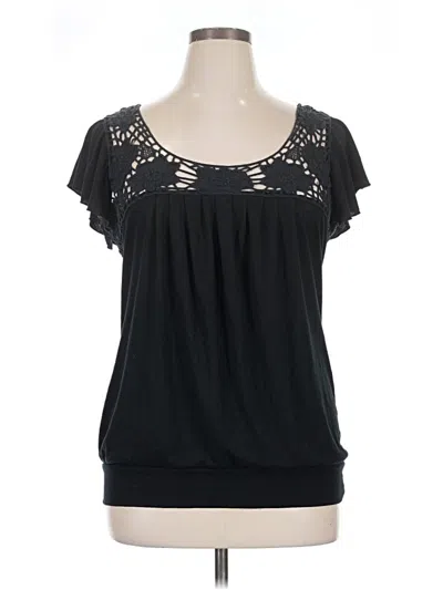 Pre-owned Torrid Short Sleeve Top Black Sweetheart Neckline Tops