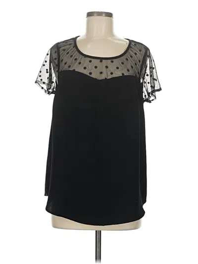 Pre-owned Torrid Short Sleeve Top Black Sweetheart Neckline Tops