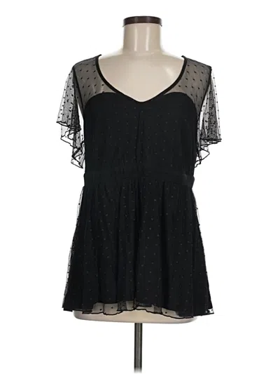 Pre-owned Torrid Short Sleeve Top Black Sweetheart Neckline Tops