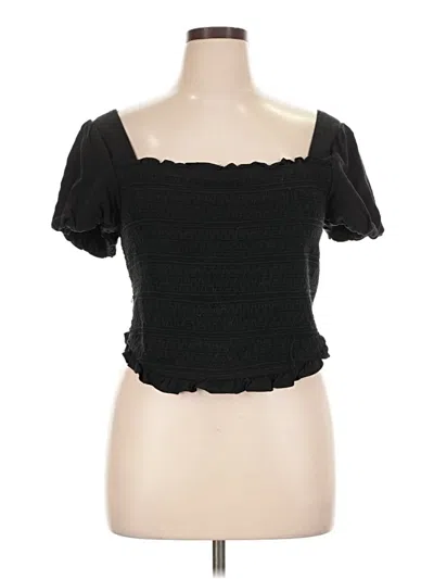 Pre-owned Torrid Short Sleeve Top Black Sweetheart Neckline Tops