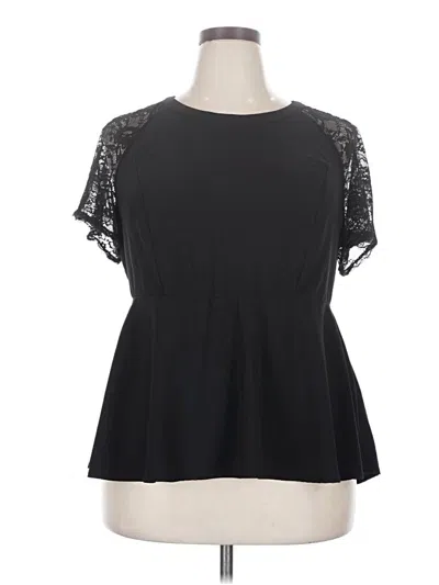 Pre-owned Torrid Short Sleeve Top Black Sweetheart Neckline Tops