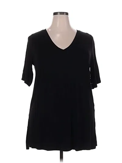Pre-owned Torrid Short Sleeve Top Black V Neck Tops