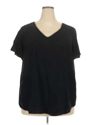 Pre-owned Torrid Short Sleeve Top Black V Neck Tops