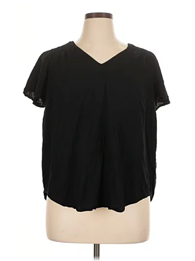 Pre-owned Torrid Short Sleeve Top Black V-neck Tops