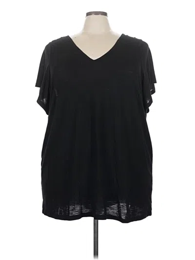 Pre-owned Torrid Short Sleeve Top Black V-neck Tops