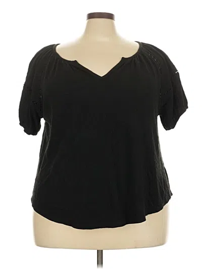 Pre-owned Torrid Short Sleeve Top Black V-neck Tops