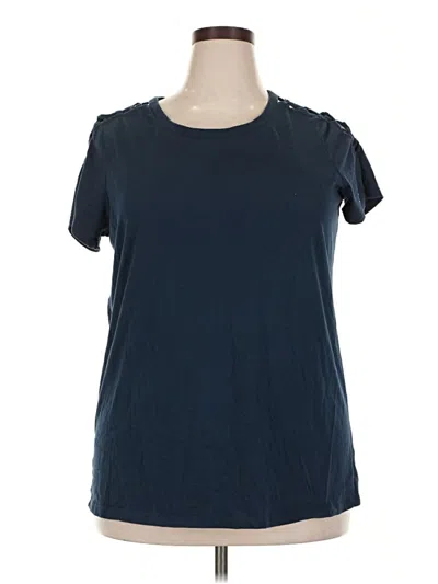Pre-owned Torrid Short Sleeve Top Blue Crew Neck Tops
