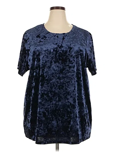 Pre-owned Torrid Short Sleeve Top Blue Crew Neck Tops