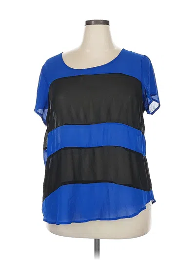 Pre-owned Torrid Short Sleeve Top Blue Scoop Neck Tops