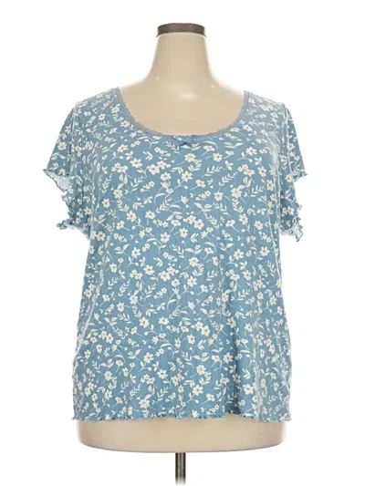 Pre-owned Torrid Short Sleeve Top Blue Scoop Neck Tops