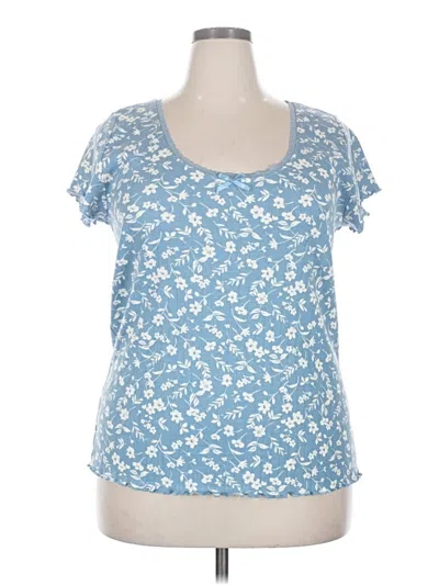 Pre-owned Torrid Short Sleeve Top Blue Scoop Neck Tops