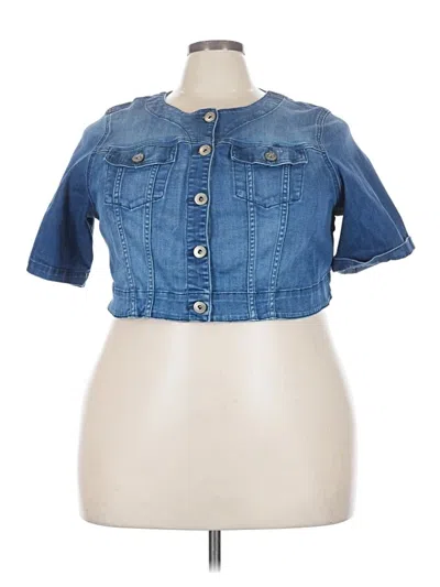 Pre-owned Torrid Short Sleeve Top Blue Square Neckline Tops