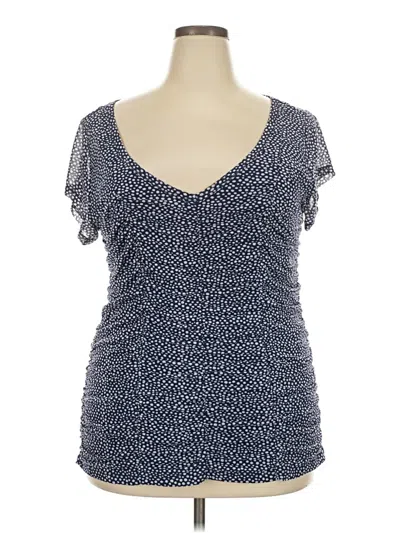 Pre-owned Torrid Short Sleeve Top Blue Sweetheart Neckline Tops