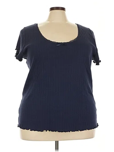 Pre-owned Torrid Short Sleeve Top Blue Sweetheart Neckline Tops