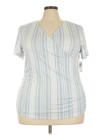 Torrid Short Sleeve Top Blue V-neck Tops