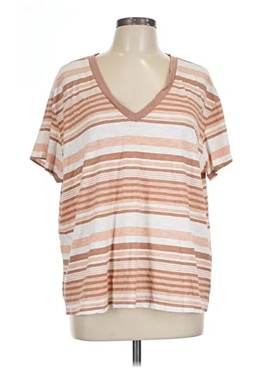 Pre-owned Torrid Short Sleeve Top Brown V-neck Tops