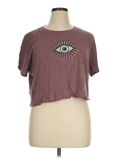 Pre-owned Torrid Short Sleeve Top Burgundy Keyhole Neckline Tops
