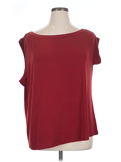 Pre-owned Torrid Short Sleeve Top Burgundy One Shoulder Neckline Tops