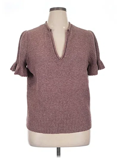 Pre-owned Torrid Short Sleeve Top Burgundy V Neck Tops