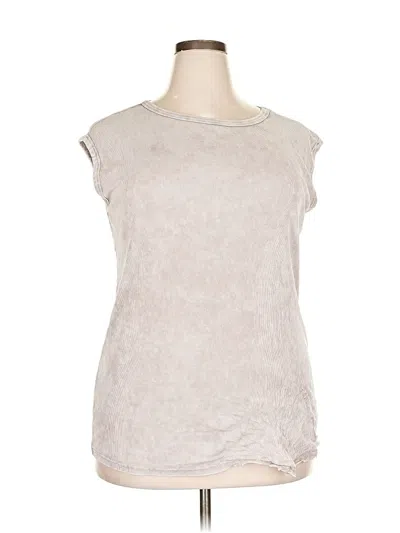 Pre-owned Torrid Short Sleeve Top Gray Boatneck Tops