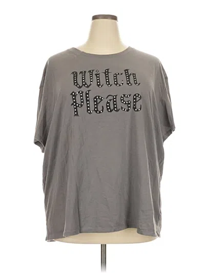 Pre-owned Torrid Short Sleeve Top Gray Boatneck Tops