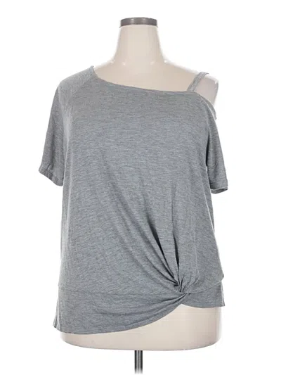 Pre-owned Torrid Short Sleeve Top Gray Cold Shoulder Neckline Tops