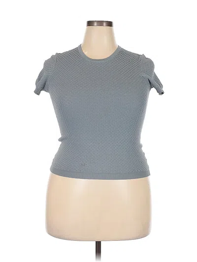 Pre-owned Torrid Short Sleeve Top Gray Keyhole Neckline Tops