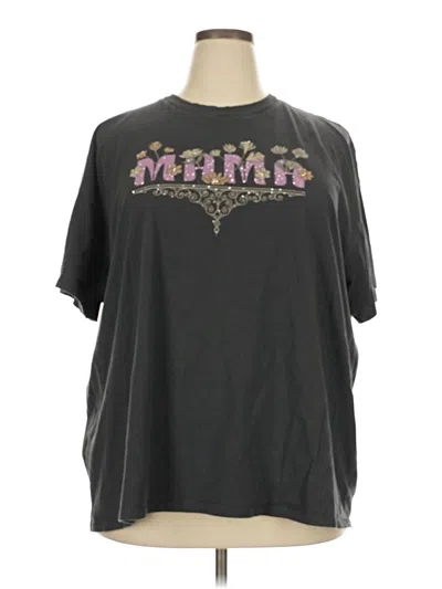 Pre-owned Torrid Short Sleeve Top Gray Mock Neckline Tops