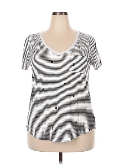 Pre-owned Torrid Short Sleeve Top Gray Scoop Neck Tops