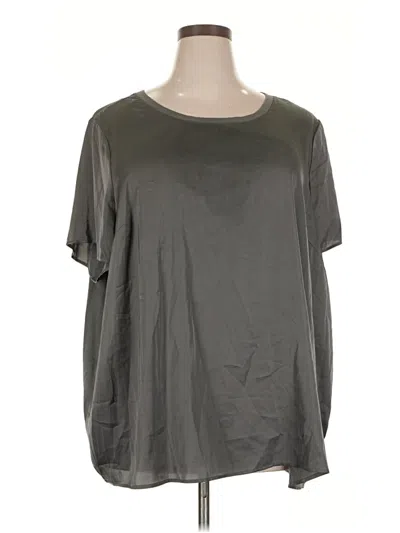 Pre-owned Torrid Short Sleeve Top Gray Scoop Neck Tops