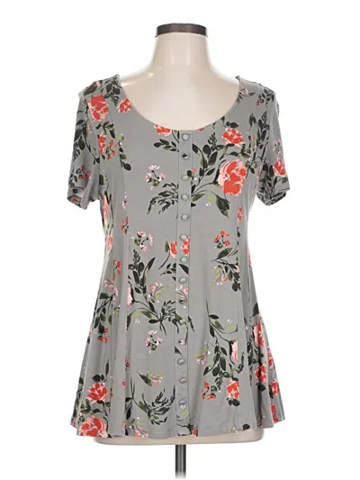 Pre-owned Torrid Short Sleeve Top Gray Sweetheart Neckline Tops
