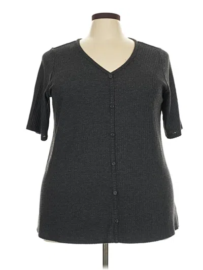 Pre-owned Torrid Short Sleeve Top Gray V-neck Tops