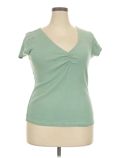 Pre-owned Torrid Short Sleeve Top Green Sweetheart Neckline Tops