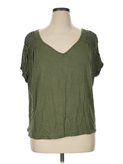 Pre-owned Torrid Short Sleeve Top Green Sweetheart Neckline Tops